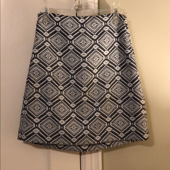 JCrew business casual navy and white skirt - Picture 1 of 1